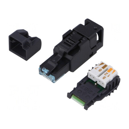 Mufă RJ45 Cat 6a Neecranată Aurită 8p8c T568B | Electronic-mag.ro | Componente Electronice