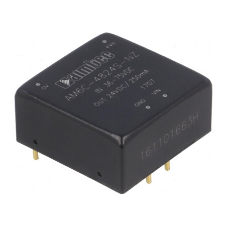 Convertor DC/DC 6W 36-75V la 24V 250mA 1x1 | Electronic-mag.ro | Componente Electronice
