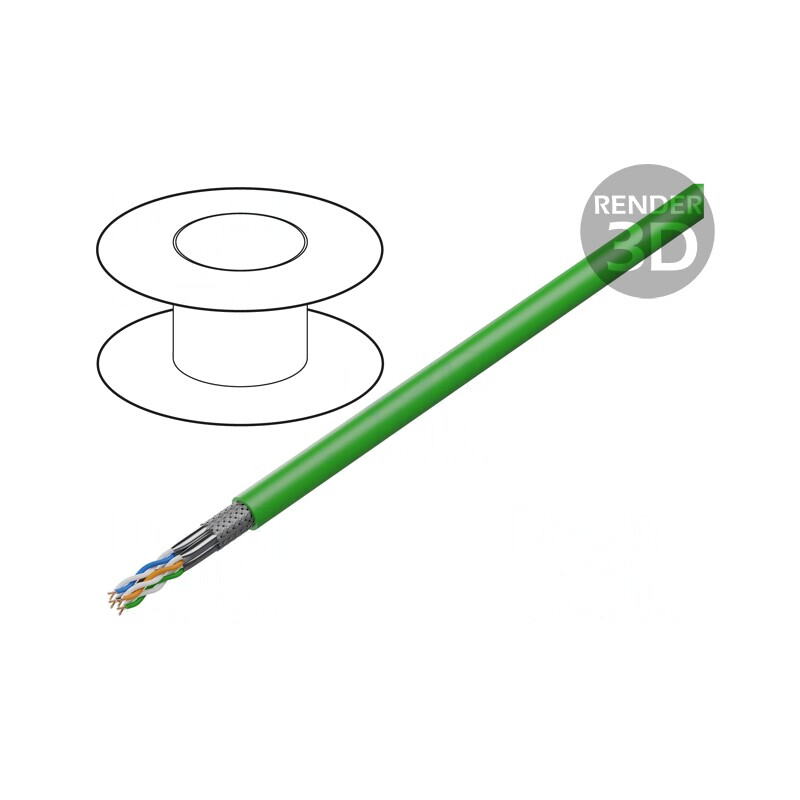 Cablu Ethernet ETHERLINE Cat.7 S/FTP 4x2x23AWG Cu Verde | Electronic-mag.ro | Componente Electronice