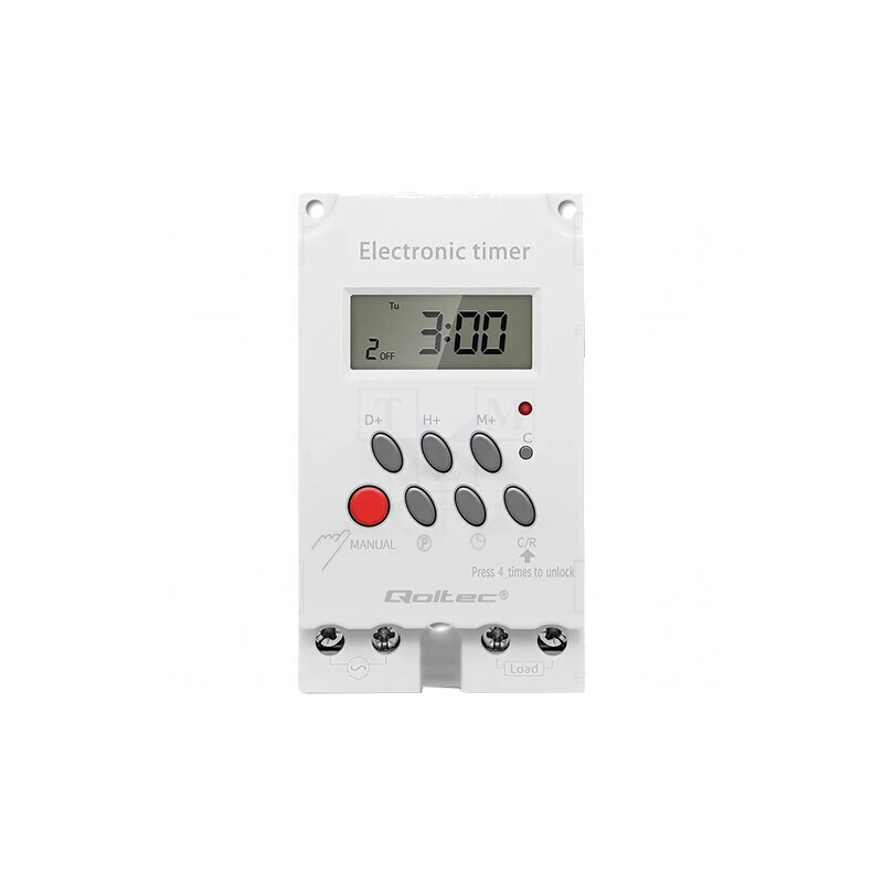 Întrerupător temporizat LCD pentru şină DIN 50-60Hz | Electronic-mag.ro | Componente Electronice