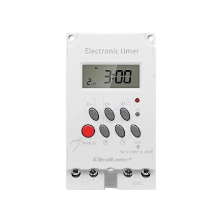 Întrerupător temporizat LCD pentru şină DIN 50-60Hz | Electronic-mag.ro | Componente Electronice