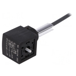 Cablu de Conectare 3 PIN 2m 24VAC 4A IP65/IP67 | Electronic-mag.ro | Componente Electronice