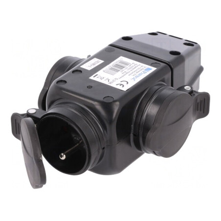 Conector Alimentare AC 250VAC 16A Negru IP44 | Electronic-mag.ro | Componente Electronice