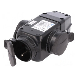 Conector Alimentare AC 250VAC 16A Negru IP44 | Electronic-mag.ro | Componente Electronice