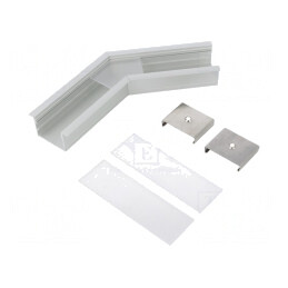 Conector 135° Argintiu Aluminiu Anodat VARIO30-07 | Electronic-mag.ro | Componente Electronice