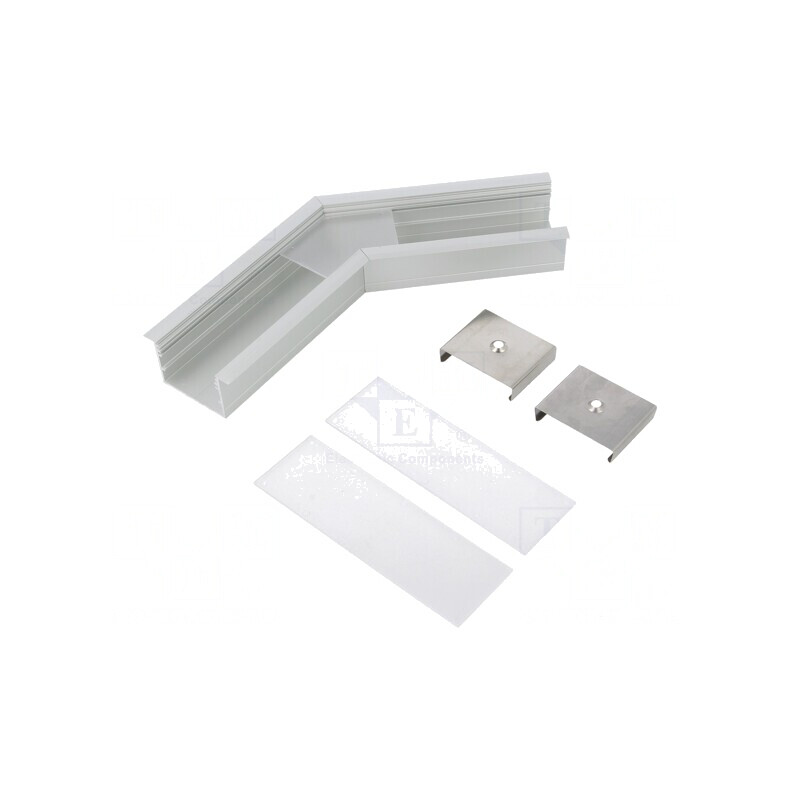 Conector 135° Argintiu Aluminiu Anodat VARIO30-07 | Electronic-mag.ro | Componente Electronice