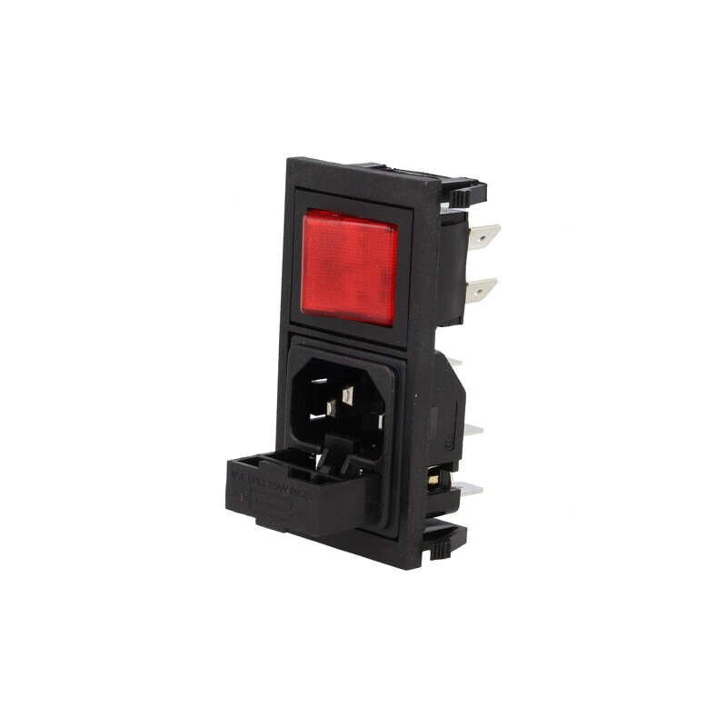 Conector Alimentare AC Tată 10A 250V IEC 60320 | Electronic-mag.ro | Componente Electronice