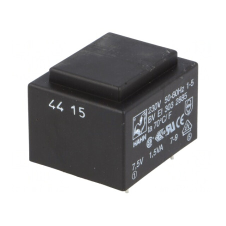 Transformator Încapsulat 1,5VA 230V 7,5V 200mA PCB | Electronic-mag.ro | Componente Electronice
