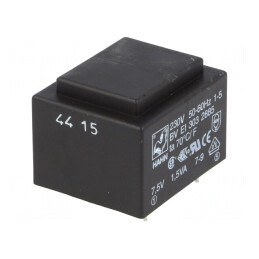 Transformator Încapsulat 1,5VA 230V 7,5V 200mA PCB | Electronic-mag.ro | Componente Electronice