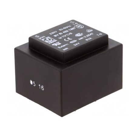 Transformator Încapsulat 6VA 230V 24V 250mA PCB BVEI | Electronic-mag.ro | Componente Electronice