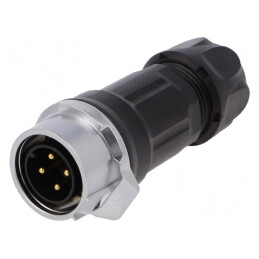 Conector Circular MRD 4-PIN Tată Gold 10A Lipire | Electronic-mag.ro | Componente Electronice