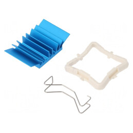Radiator extrudat cu aripioare BGA albastru 21x21mm | Electronic-mag.ro | Componente Electronice