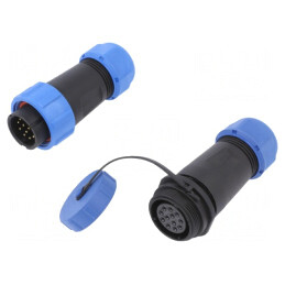 Conector Circular Tată Mamă 12 PIN 3A IP67 500V Pe Cablu | Electronic-mag.ro | Componente Electronice