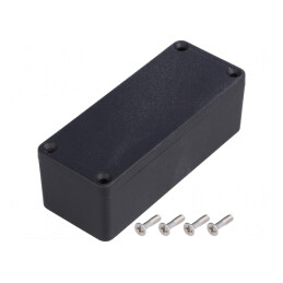 Carcasă universală aluminiu IP66 36x90x30mm negru | Electronic-mag.ro | Componente Electronice