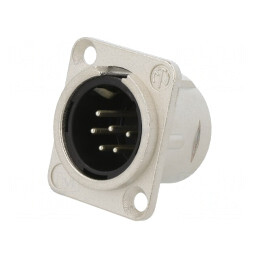 Conector XLR Tată Drept Argint 7,5A NC6MD-L-1