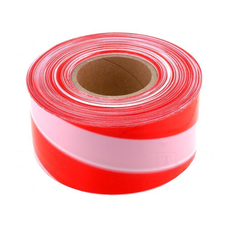 Bandă Avertizare Alb-Roșie 250m x 80mm | Electronic-mag.ro | Componente Electronice