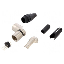 Mufă XLR Tată 5-PIN 90° Rotativ pe Cablu Lipire | Electronic-mag.ro | Componente Electronice