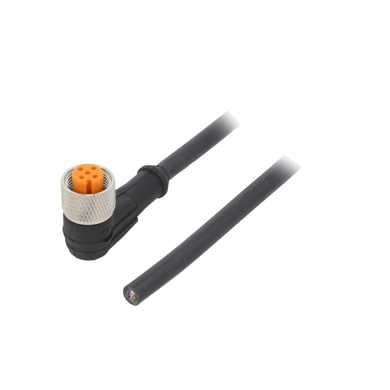 Cablu de conectare M12 5 pini unghi 2m mufă 60VAC 4A IP67 | Electronic-mag.ro | Componente Electronice