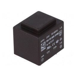 Transformator încapsulat 3VA 24VAC 12V 250mA PCB | Electronic-mag.ro | Componente Electronice