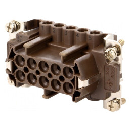 Conector HDC Mamă 180°C 10 PE 16A 500V | Electronic-mag.ro | Componente Electronice