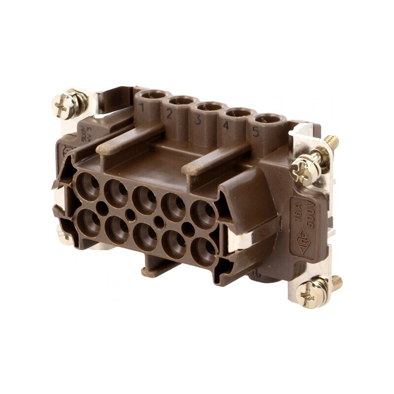 Conector HDC Mamă 180°C 10 PE 16A 500V | Electronic-mag.ro | Componente Electronice