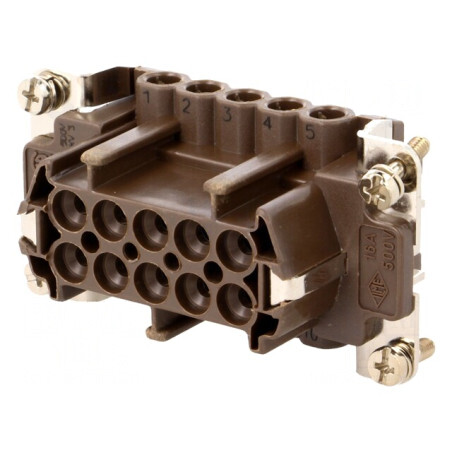 Conector HDC Mamă 180°C 10 PE 16A 500V | Electronic-mag.ro | Componente Electronice