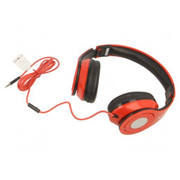 Căști Over-Ear cu Microfon Jack 3.5mm Negru-Roșu | Electronic-mag.ro | Componente Electronice