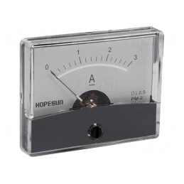 Ampermetru pe panou 0-3A 60x47mm | Electronic-mag.ro | Componente Electronice