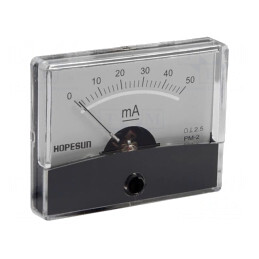 Ampermetru pe panou DC 0-50mA 60x47mm | Electronic-mag.ro | Componente Electronice