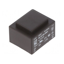 Transformator încapsulat 1.2VA 230VAC 18V 67mA PCB | Electronic-mag.ro | Componente Electronice