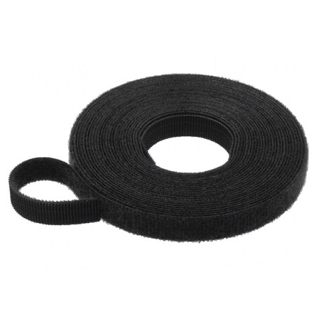 Bandă Arici 10mm x 5m Neagră pentru Legare | Electronic-mag.ro | Componente Electronice