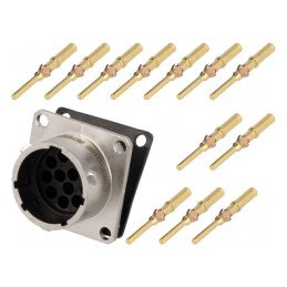 Conector Circular RT360 Soclu Tată Crimpat 12 PIN 13A IP67 | Electronic-mag.ro | Componente Electronice