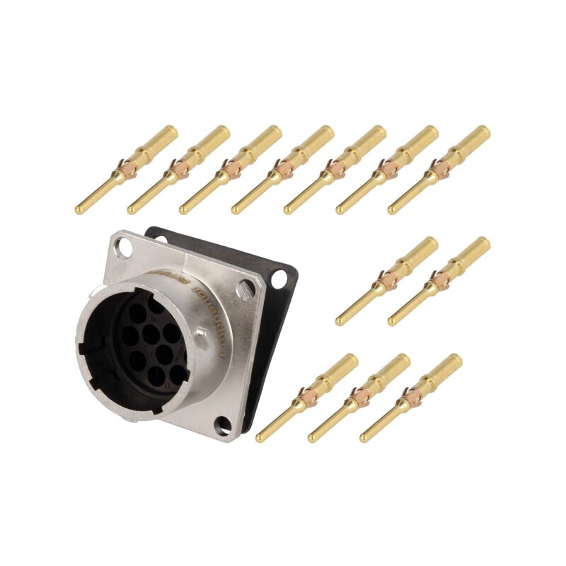 Conector Circular RT360 Soclu Tată Crimpat 12 PIN 13A IP67 | Electronic-mag.ro | Componente Electronice
