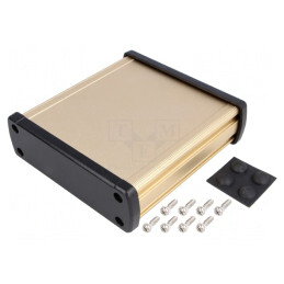 Carcasă Universală Aluminiu Aurit 113,7x119x35,2mm | Electronic-mag.ro | Componente Electronice