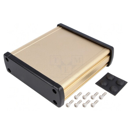 Carcasă Universală Aluminiu Aurit 113,7x119x35,2mm | Electronic-mag.ro | Componente Electronice