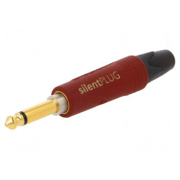 Mufă Jack 6,3mm Tată Mono cu Întrerupător Roșu | Electronic-mag.ro | Componente Electronice