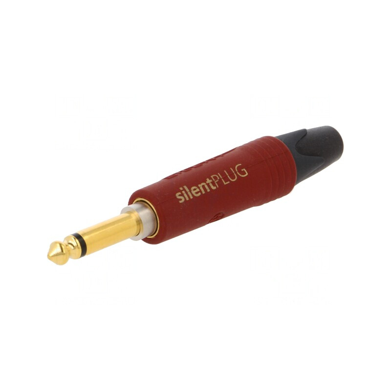 Mufă Jack 6,3mm Tată Mono cu Întrerupător Roșu | Electronic-mag.ro | Componente Electronice