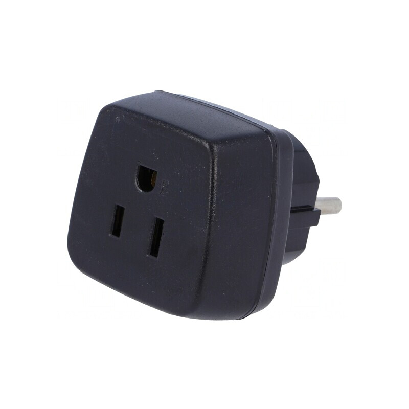 Adaptor Conexiune 2P PE 230VAC 15A Negru | Electronic-mag.ro | Componente Electronice