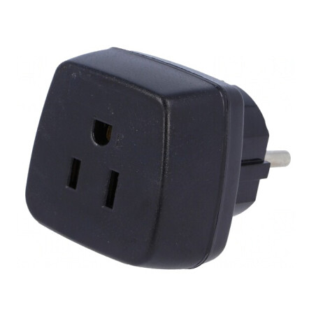 Adaptor Conexiune 2P PE 230VAC 15A Negru | Electronic-mag.ro | Componente Electronice