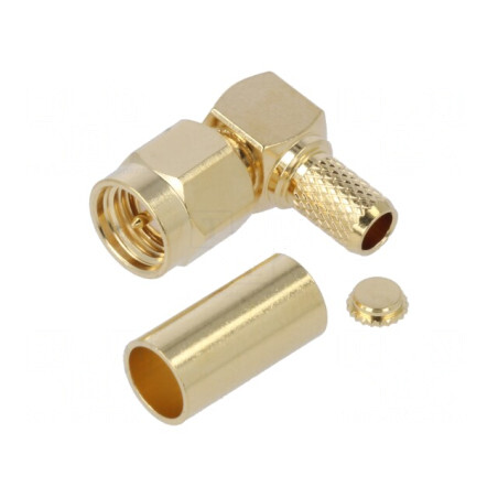 Conector SMA R/A PLG S/CRMP RG58 | Electronic-mag.ro | Componente Electronice