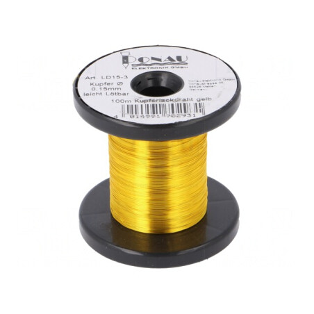 Sârmă de Cupru Argintată Galbenă 0,15mm | Electronic-mag.ro | Componente Electronice