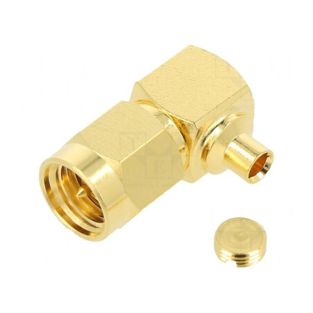 Mufă SMA tată unghi 90° 50Ω PTFE aurit | Electronic-mag.ro | Componente Electronice