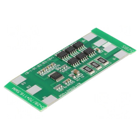 Protecție PCB Li-Ion 10A 14,8VDC 60x28x3,5mm | Electronic-mag.ro | Componente Electronice