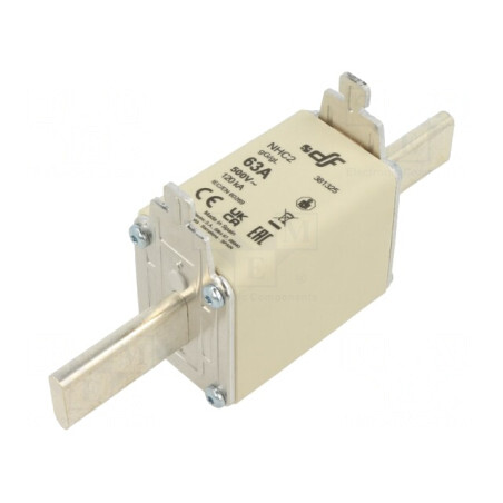 Siguranță ceramică gG 63A 500VAC 250VDC NHC2 | Electronic-mag.ro | Componente Electronice