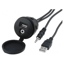 Adaptor USB/AUX | Jack 3,5mm 4pin soclu,USB A soclu | 2m | C0003-USB