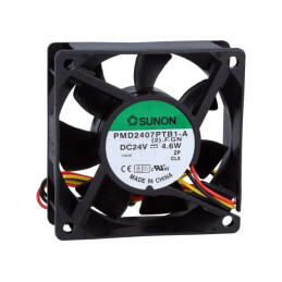 Ventilator axial DC 24V 70x70x25mm 83,25m3/h 45dBA cu bilă | Electronic-mag.ro | Componente Electronice