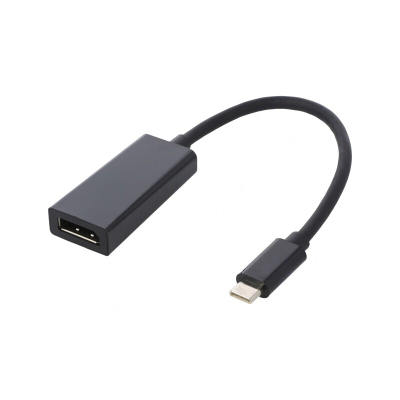 Adaptor USB-C la DisplayPort Negru 0.23m | Electronic-mag.ro | Componente Electronice