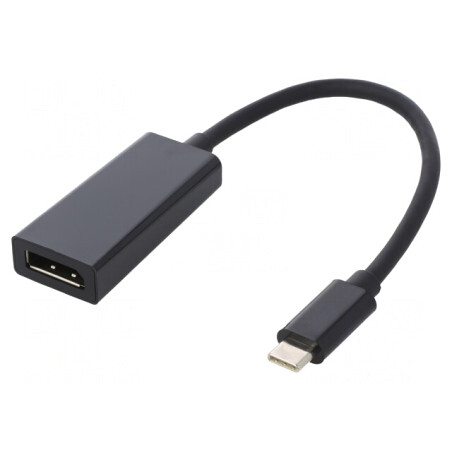 Adaptor USB-C la DisplayPort Negru 0.23m | Electronic-mag.ro | Componente Electronice