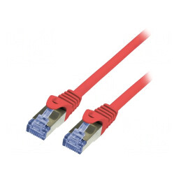 Patch Cord S/FTP Cat6a LSZH Roșu 10m 26AWG | Electronic-mag.ro | Componente Electronice