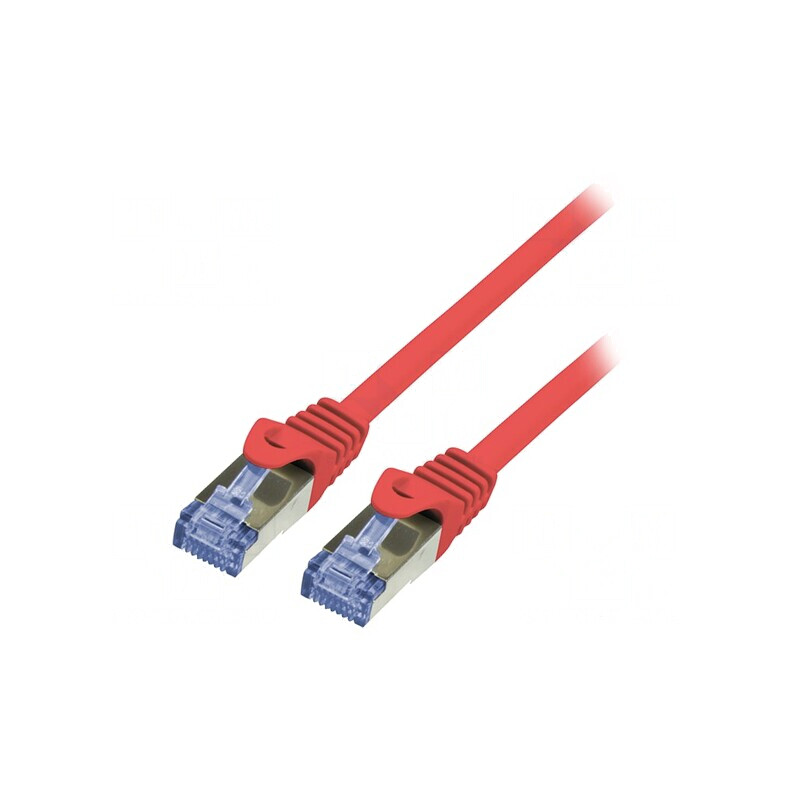 Patch Cord S/FTP Cat6a LSZH Roșu 10m 26AWG | Electronic-mag.ro | Componente Electronice